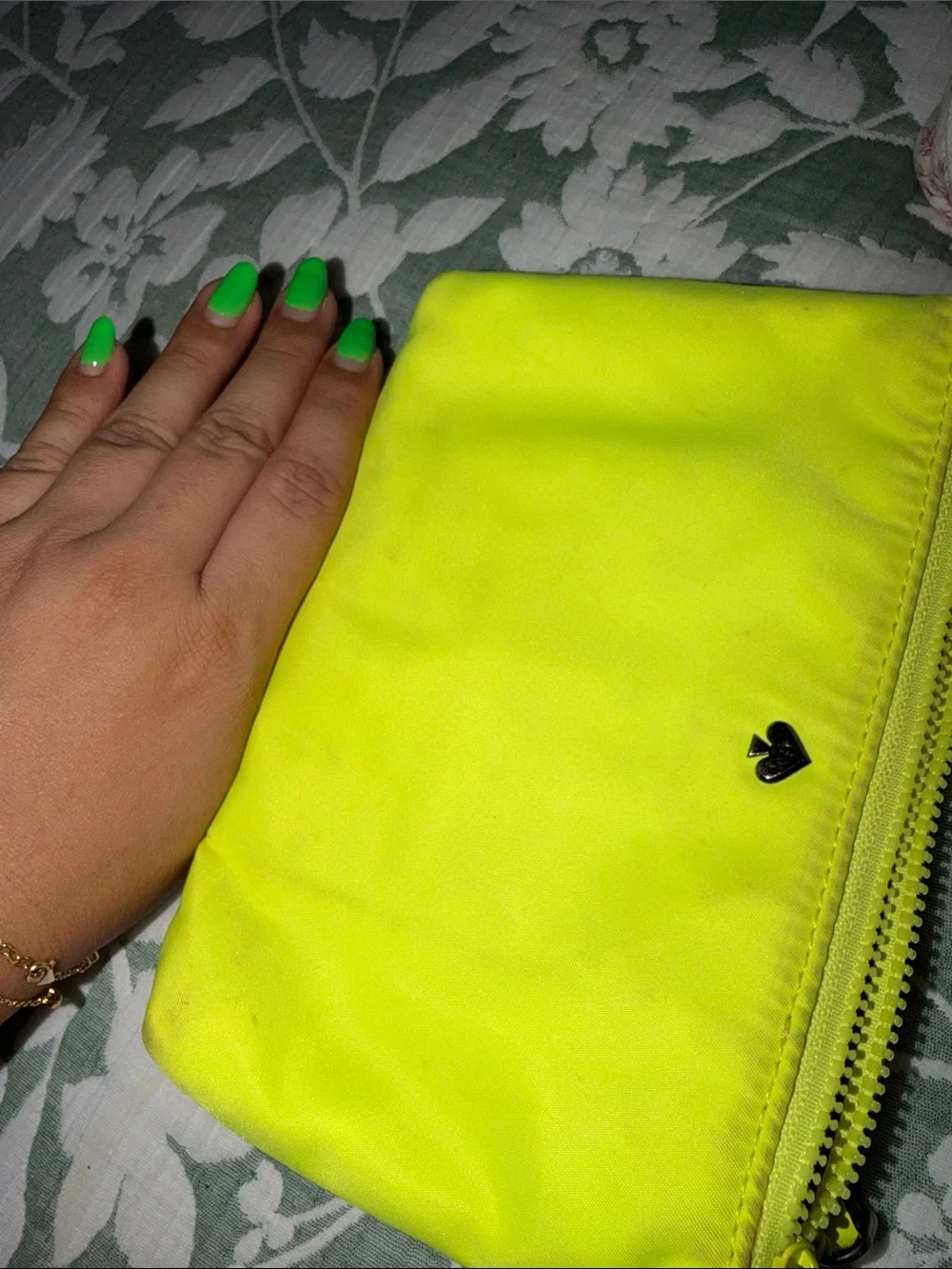 kate spade Neon Yellow Zip Wristlet Pouch